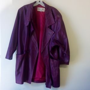 Vintage Purple leather La nauuelle Renaissance women’s jacket-L